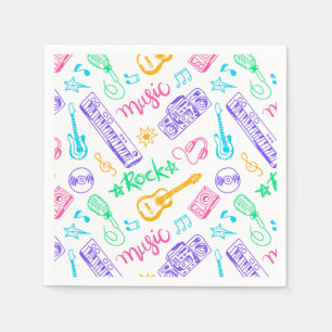 Serviette En Papier Fête d'anniversaire de la musique