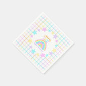 Serviette En Papier Fête d'anniversaire de la petite fille arc-en-ciel (Coin)
