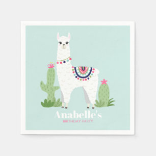 Serviette En Papier Fête d'anniversaire de la petite Llama