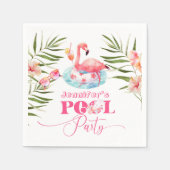 Serviette En Papier Fête d'anniversaire de la piscine Gilr rose flamin (Devant)