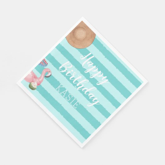 Serviette En Papier Fête d'anniversaire de la piscine pour filles (Coin)