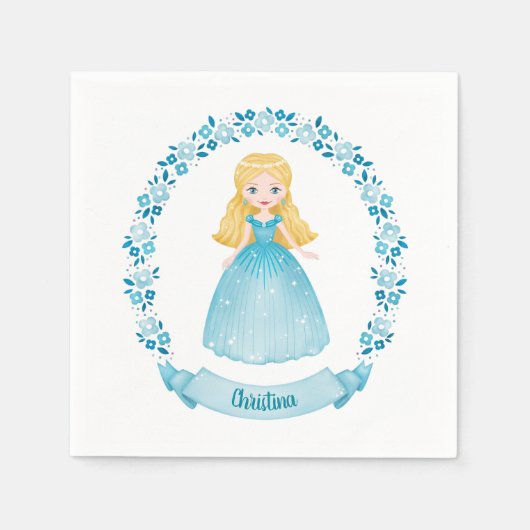 Serviette En Papier Fête d'anniversaire de la princesse (Devant)