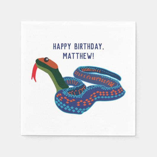 Serviette En Papier Fête d'anniversaire de la Serpent à ailes rouges d (Devant)
