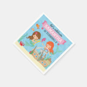 Serviette En Papier Fête d'anniversaire de la sirène (Coin)