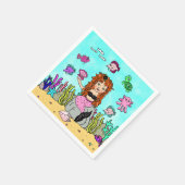Serviette En Papier Fête d'anniversaire de la sirène (Coin)