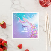 Serviette En Papier Fête d'anniversaire de la sirène (En situation)