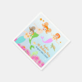 Serviette En Papier Fête d'anniversaire de la Sirène et de ses amis (Coin)