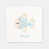 Serviette En Papier Fête d'anniversaire de la sirène personnalisée (Devant)