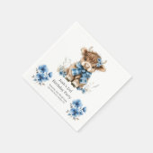Serviette En Papier Fête d'anniversaire de la vache Blue Highland (Coin)