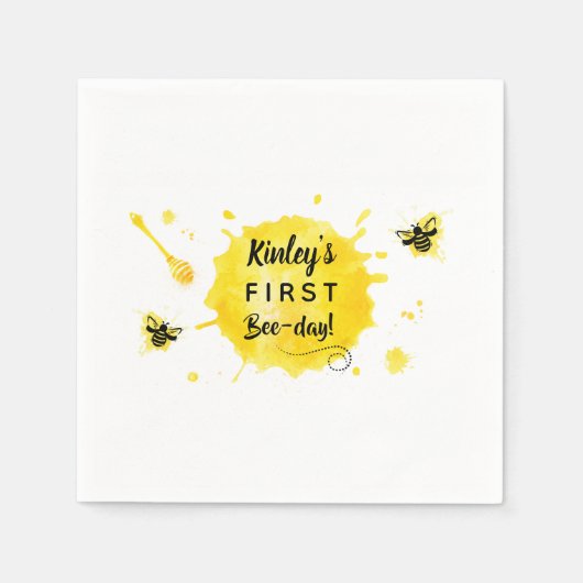 Serviette En Papier Fête d'anniversaire de l'abeille Abeille-jour Abei (Devant)