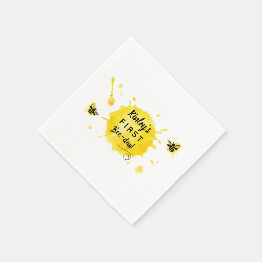 Serviette En Papier Fête d'anniversaire de l'abeille Abeille-jour Abei (Coin)