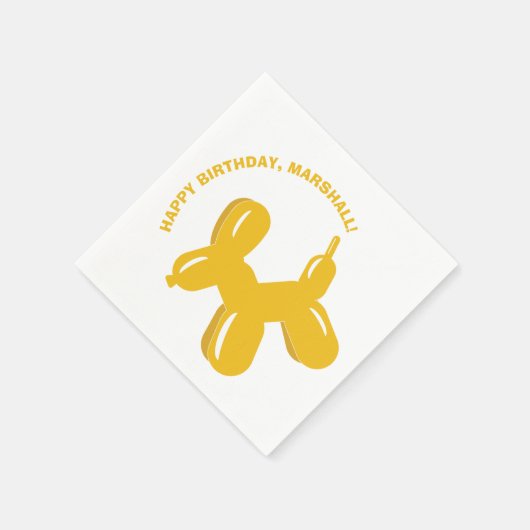 Serviette En Papier Fête d'anniversaire de l'animal de ballons de chie (Coin)