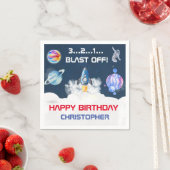 Serviette En Papier Fête d'anniversaire de l'astronaute spatial (En situation)