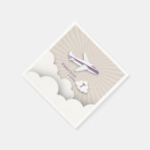 Serviette En Papier Fête d'anniversaire de l'avion - violet (Coin)