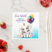 Serviette En Papier Fête d'anniversaire de l'éléphant mignon (En situation)