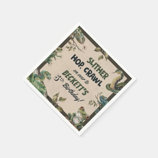 Serviette En Papier Fête d'anniversaire de l'enfant à thème Reptile (Coin)