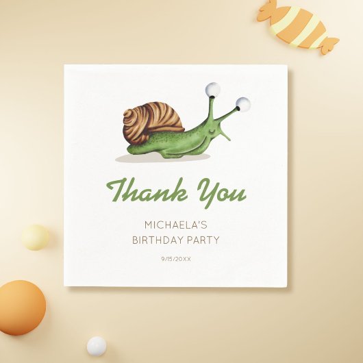 Serviette En Papier Fête d'anniversaire de l'escargot nature