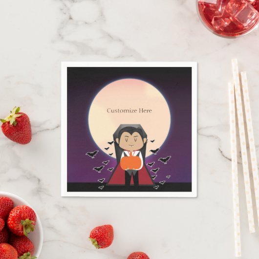 Serviette En Papier Fête d'anniversaire de Little Dracula Vampire (En situation)