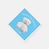 Serviette En Papier Fête d'anniversaire de l'ours en peluche personnal (Coin)