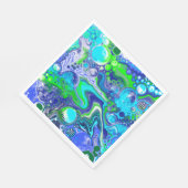 Serviette En Papier Fête d'anniversaire de marbre bleu et citron vert (Coin)