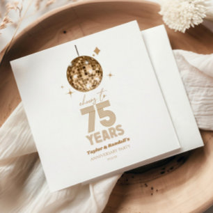Serviette En Papier Fête d'anniversaire de mariage de 75 ans Disco Che