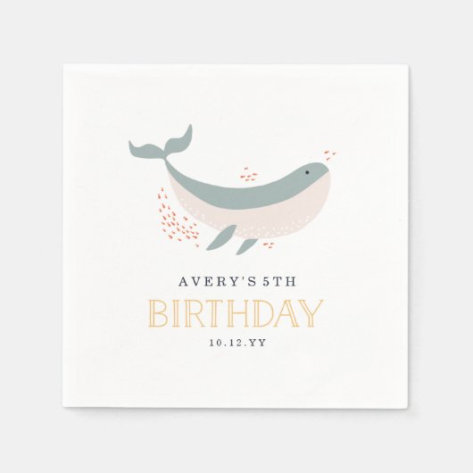 Serviette En Papier Fête d'anniversaire de Marine Life (Devant)