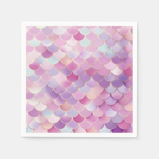 Serviette En Papier Fête d'anniversaire de Mermaid Scales (Devant)