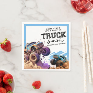 Serviette En Papier Fête d'anniversaire de Monster Truck