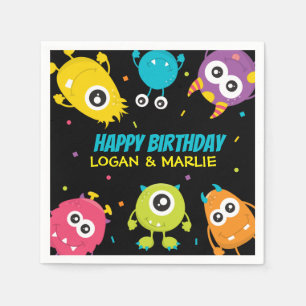 Serviette En Papier Fête d'anniversaire de monstre conjoint