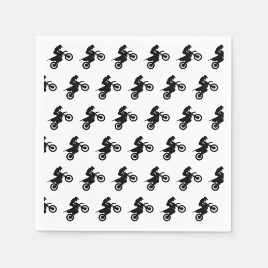 Serviette En Papier Fête d'anniversaire de Motocross (Devant)