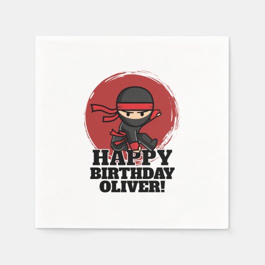 Serviette En Papier Fête d'anniversaire de ninja (Devant)