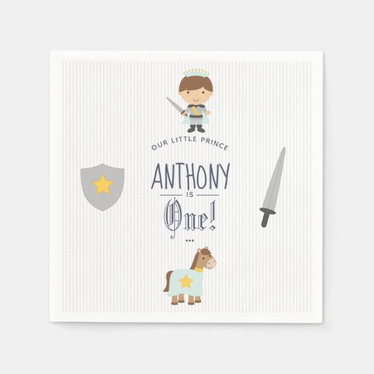 Serviette En Papier Fête d'anniversaire de Notre Petit Prince (Devant)