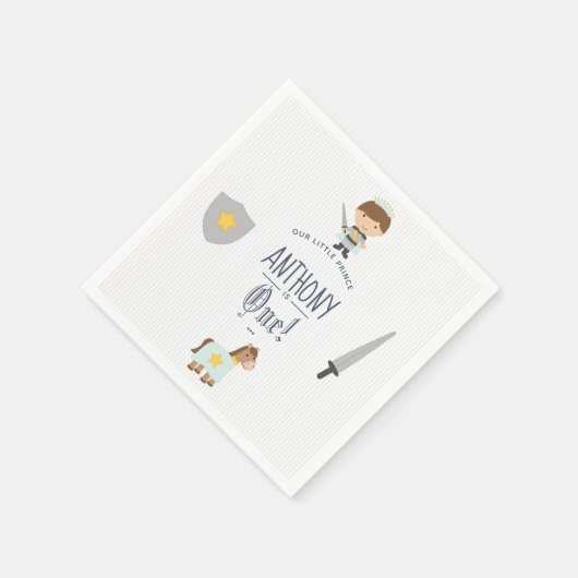 Serviette En Papier Fête d'anniversaire de Notre Petit Prince (Coin)