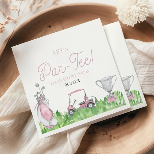 Serviette En Papier Fête d'anniversaire de Par-Tee Pink Golf