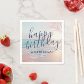 Serviette En Papier Fête d'anniversaire de plage Cocktail personnalisé (En situation)