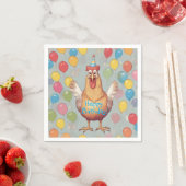 Serviette En Papier Fête d'anniversaire de poulet (En situation)