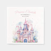 Serviette En Papier Fête d'anniversaire de princesse, Château de princ (Devant)