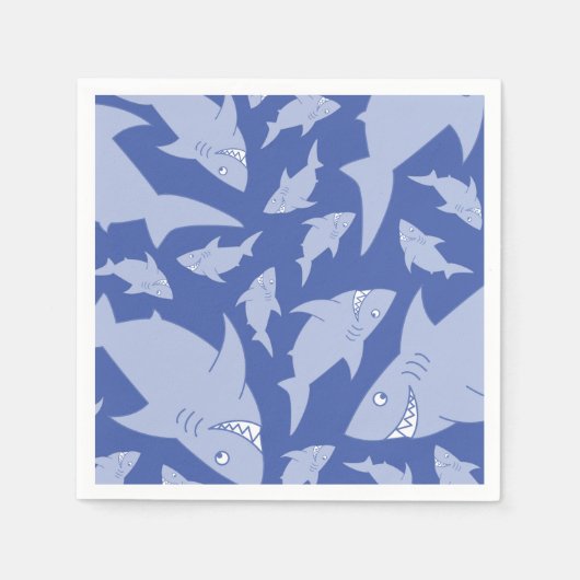 Serviette En Papier Fête d'anniversaire de requins (Devant)