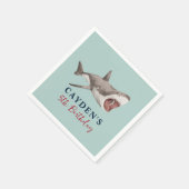 Serviette En Papier Fête d'anniversaire de requins (Coin)