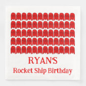 Serviette En Papier Fête d'anniversaire de Rocket Ship (Devant)