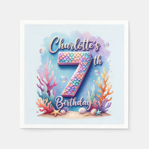 Serviette En Papier Fête d'anniversaire de sirène – Nappe de fête sous