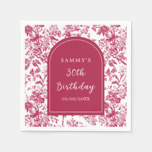 Serviette En Papier Fête d'anniversaire de style chinois antique rose