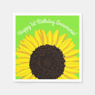 Serviette En Papier Fête d'anniversaire de Sunflower pour enfants été