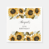 Serviette En Papier Fête d'anniversaire de tournesol rustique (Devant)