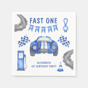 Serviette En Papier Fête d'anniversaire de voiture de course pour un a