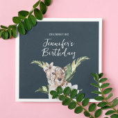 Serviette En Papier Fête d'anniversaire de Wild Jungle Leopard pour ad