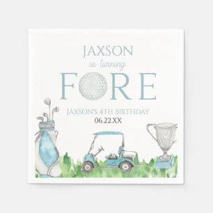 Serviette En Papier Fête d'anniversaire des 4 ans de Turning Fore Blue