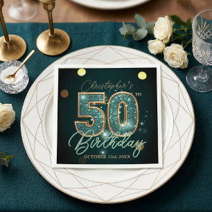 Serviette En Papier Fête d'anniversaire des 50 ans en mosaïque sarcell