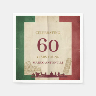 Serviette En Papier Fête d'anniversaire des 60 ans sur le thème de l'I