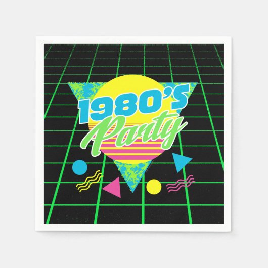 Serviette En Papier Fête d'anniversaire des années 80 (Devant)